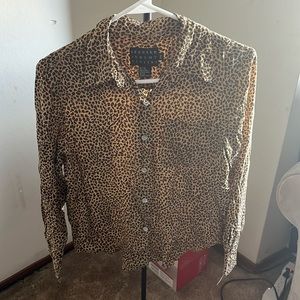 SPENSER JEREMY PETITES ANIMAL PRINT LONG SLEEVED BLOUSE